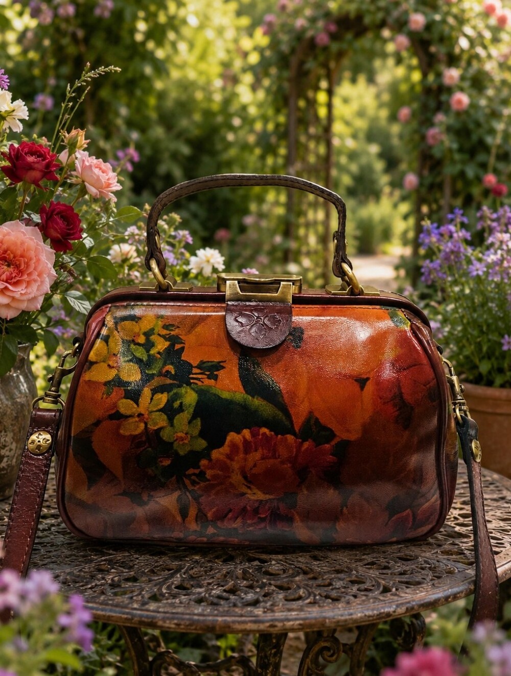 Patricia Nash Gracchi Floral Satchel